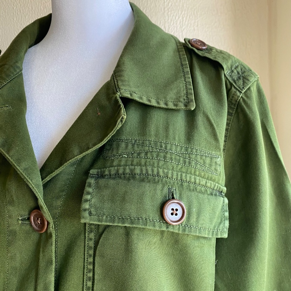 J. Crew green twill utility short swing field jacket Size M - Picture 8 of 13